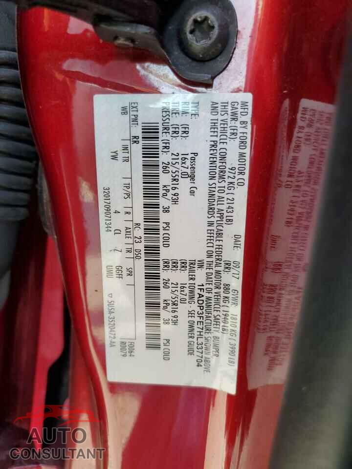 FORD FOCUS 2017 - 1FADP3FE7HL337704