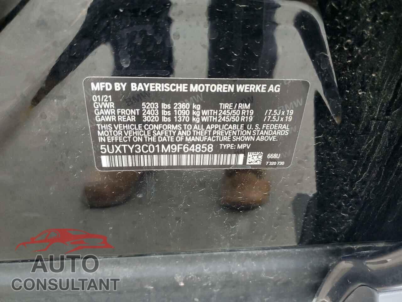 BMW X3 2021 - 5UXTY3C01M9F64858