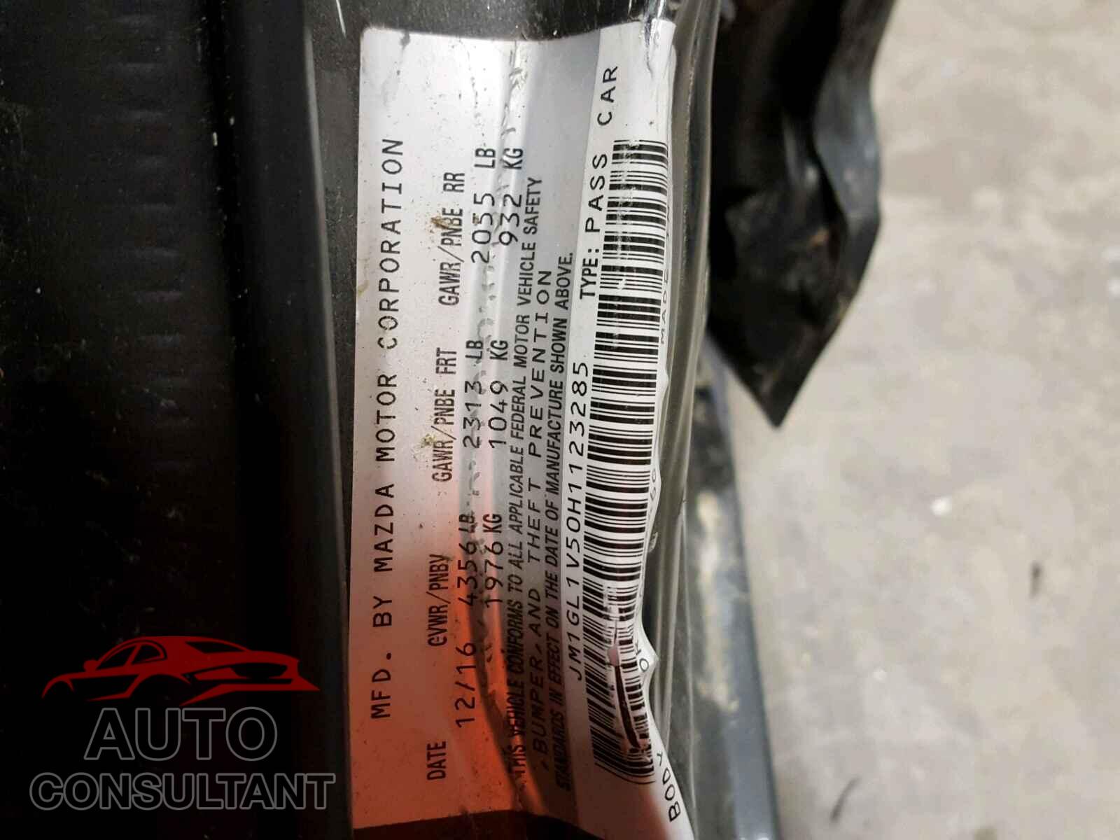 MAZDA 6 2017 - JM1GL1V50H1123285