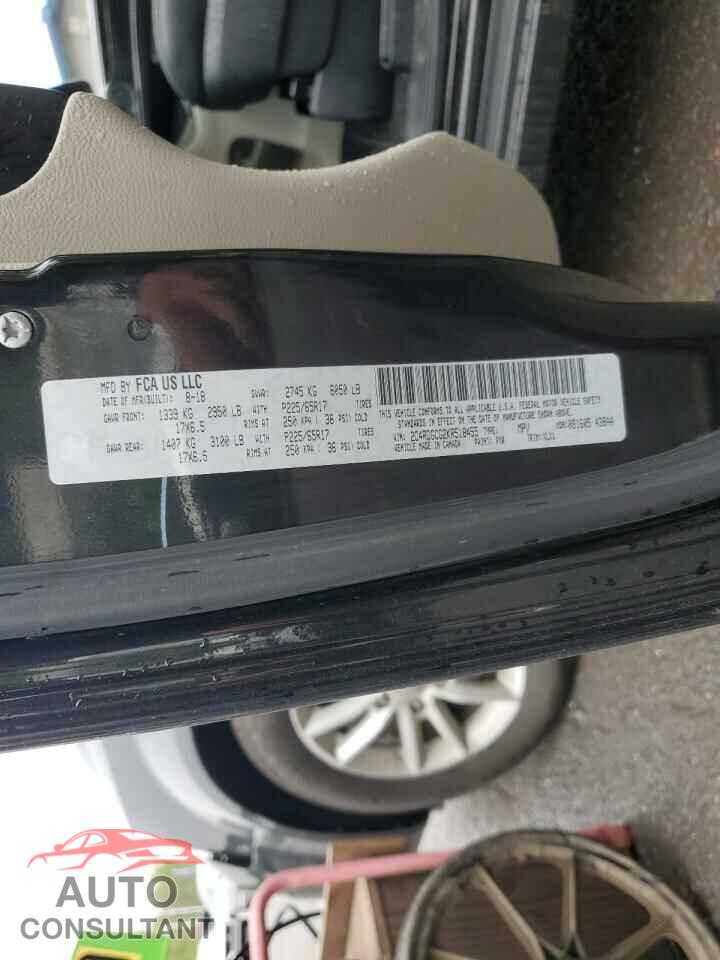 DODGE CARAVAN 2019 - 2C4RDGCG2KR518455