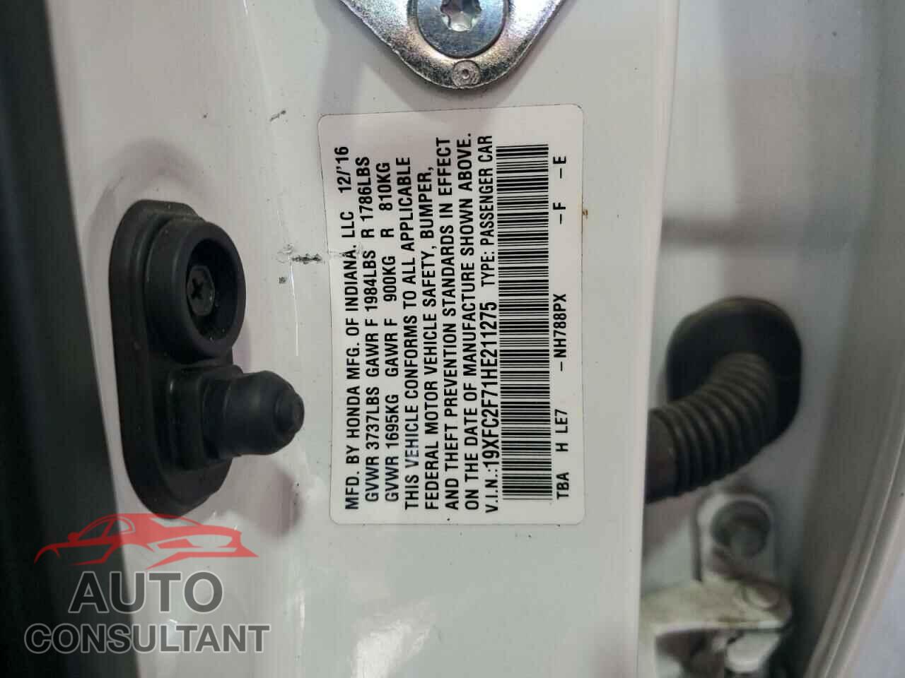HONDA CIVIC 2017 - 19XFC2F71HE211275