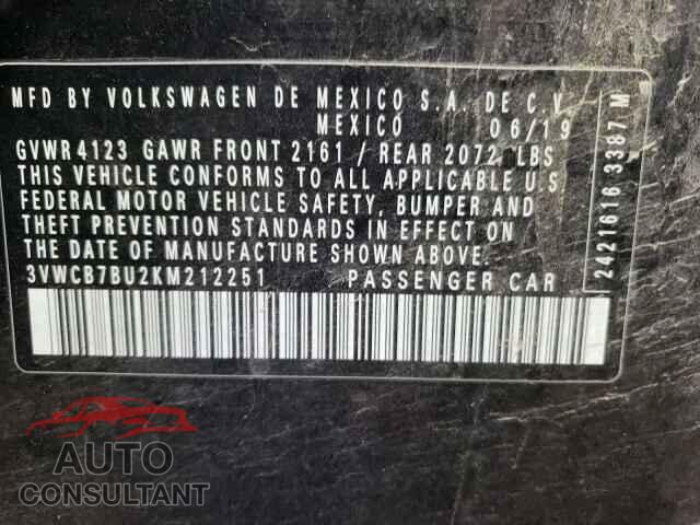 VOLKSWAGEN JETTA 2019 - 3VWCB7BU2KM212251
