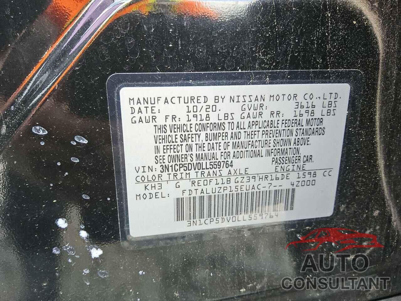 NISSAN KICKS 2020 - 3N1CP5DV0LL559764