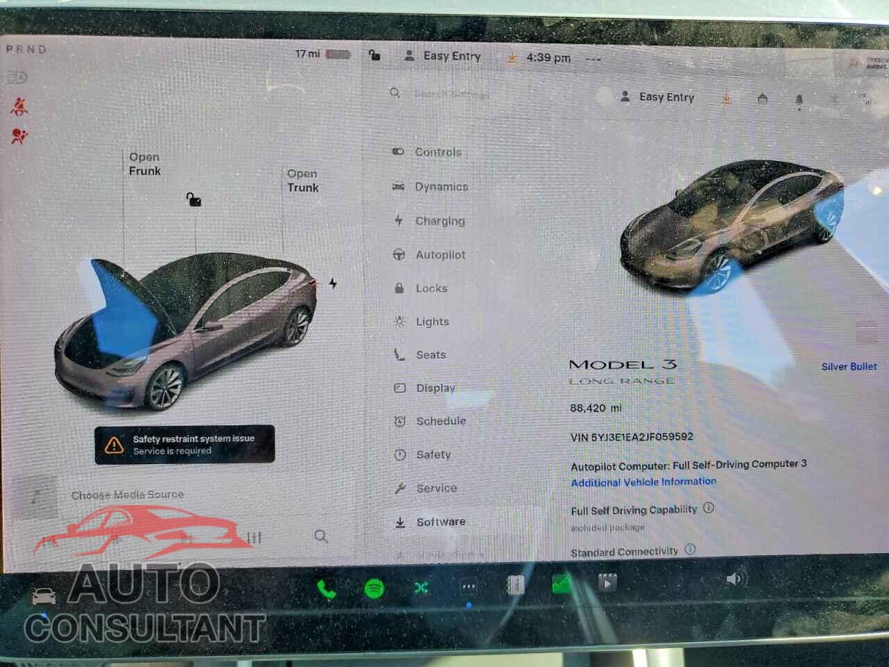 TESLA MODEL 3 2018 - 5YJ3E1EA2JF059592