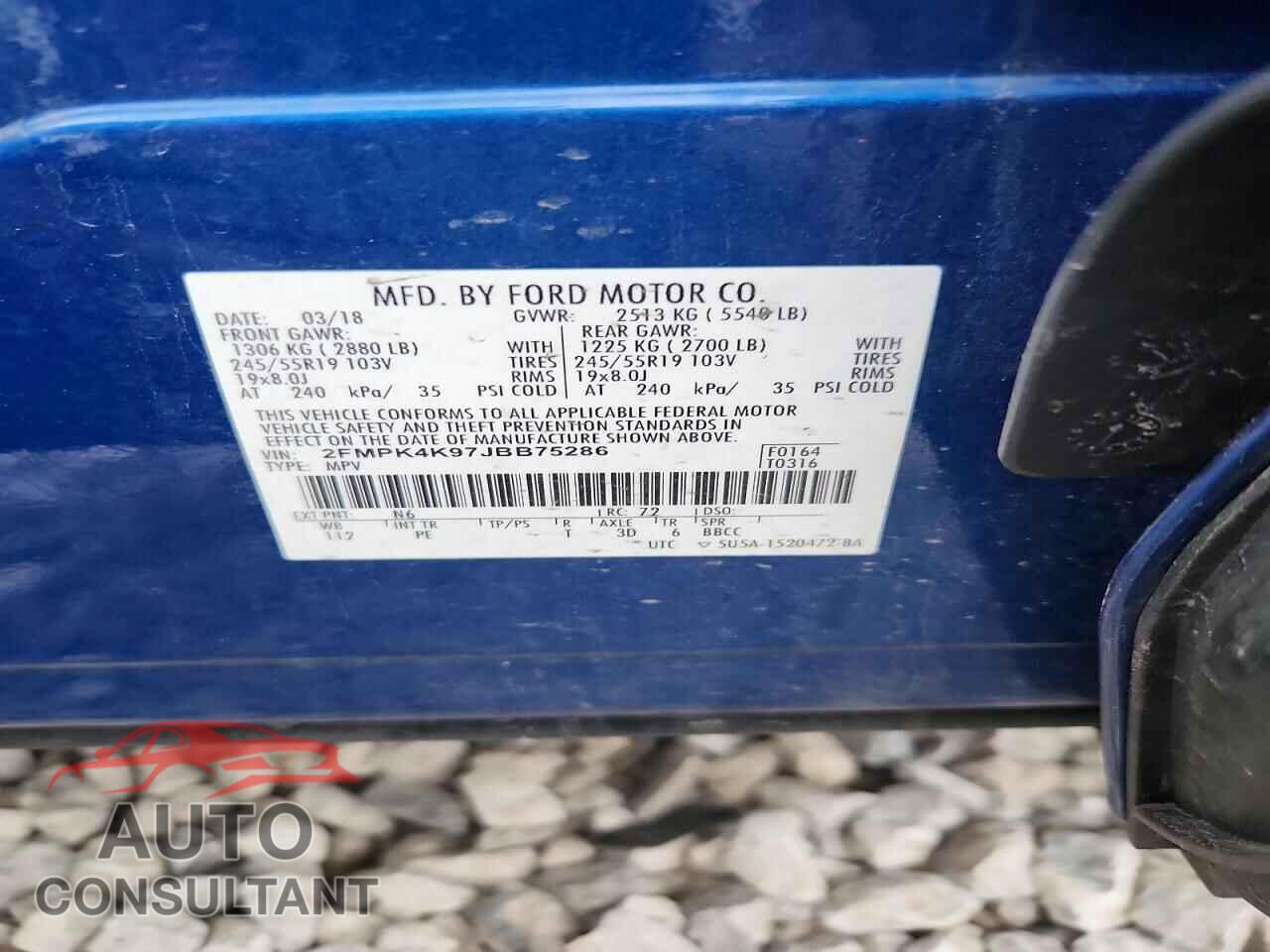 FORD EDGE 2018 - 2FMPK4K97JBB75286