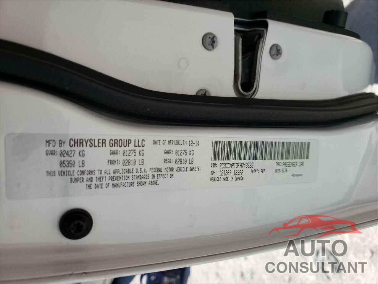 CHRYSLER 300 2015 - 2C3CCAPT3FH743626