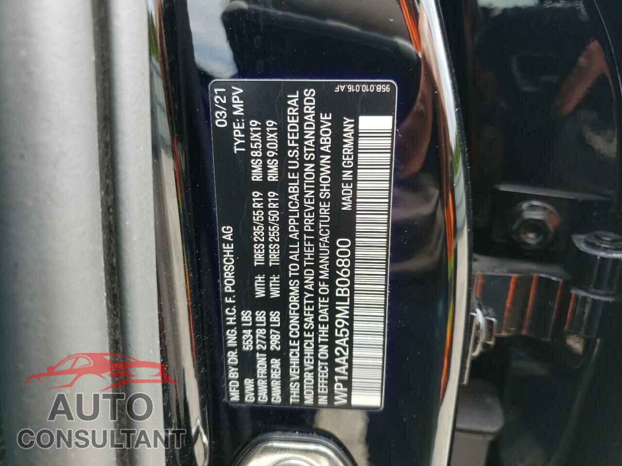 PORSCHE MACAN 2021 - WP1AA2A59MLB06800