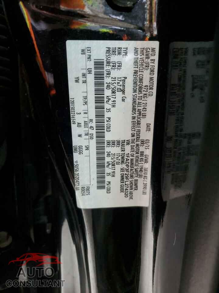 FORD FOCUS 2015 - 1FADP3F29FL274320