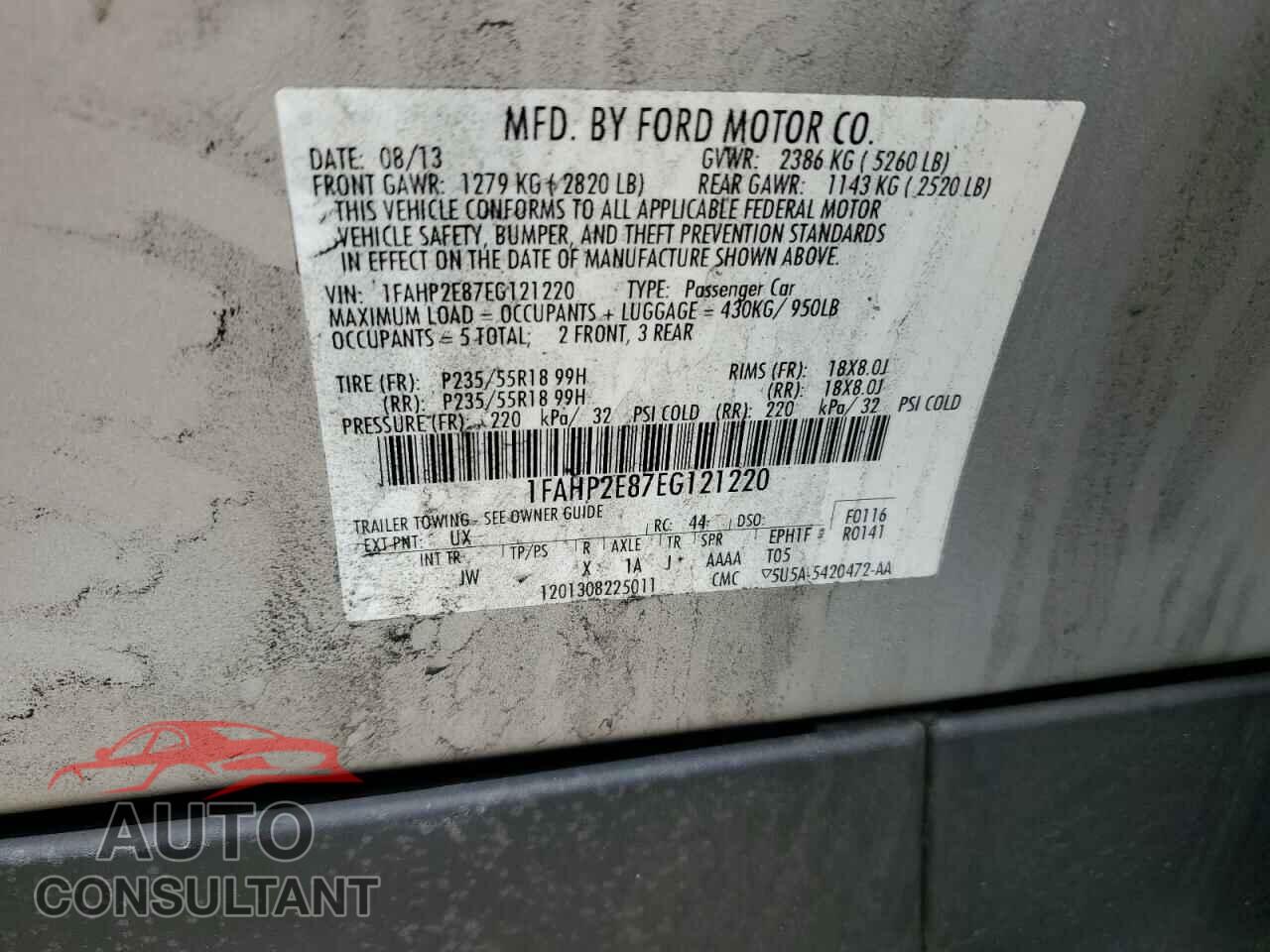 FORD TAURUS 2014 - 1FAHP2E87EG121220