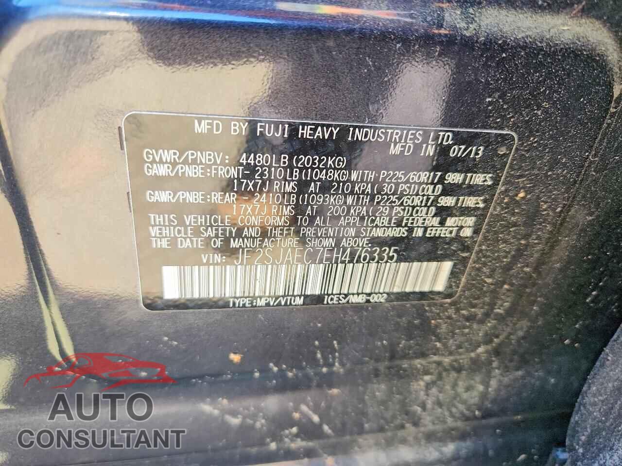 SUBARU FORESTER 2014 - JF2SJAEC7EH476335