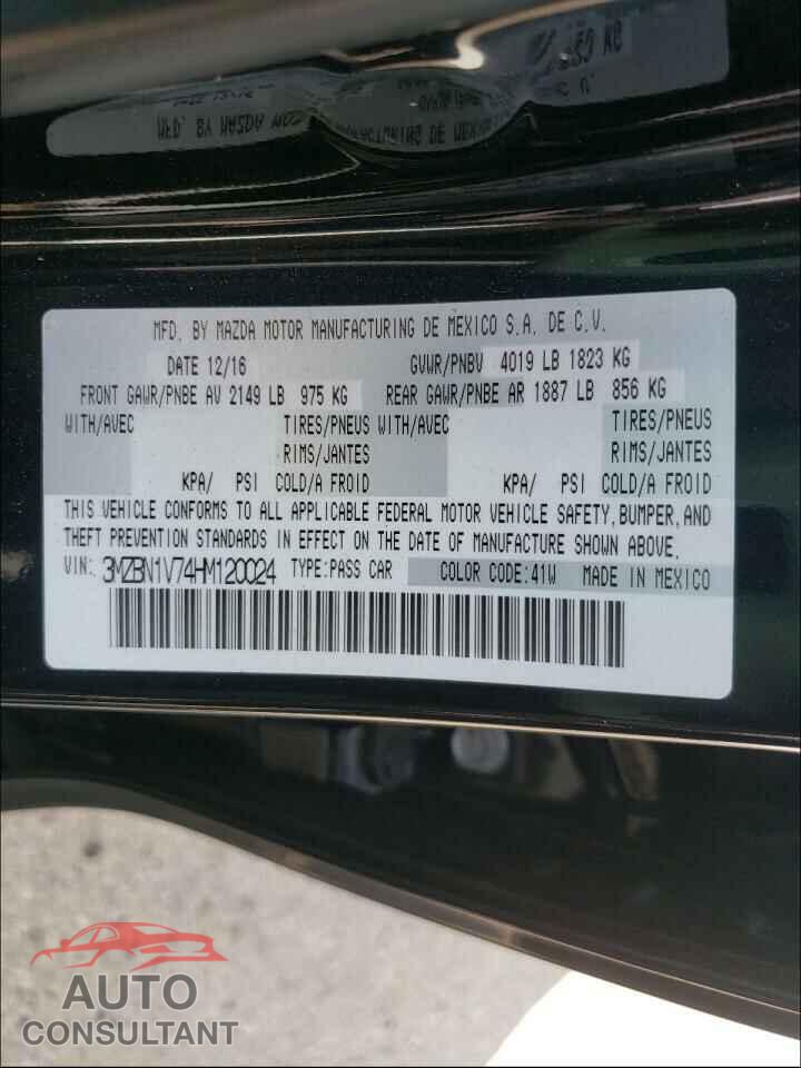 MAZDA 3 2017 - 3MZBN1V74HM120024