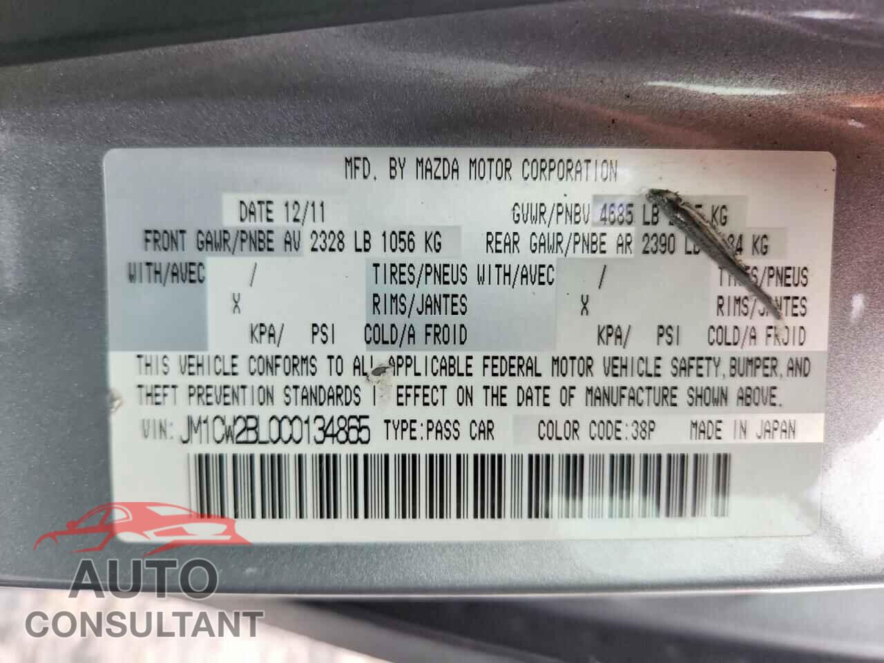 MAZDA 5 2012 - JM1CW2BL0C0134865