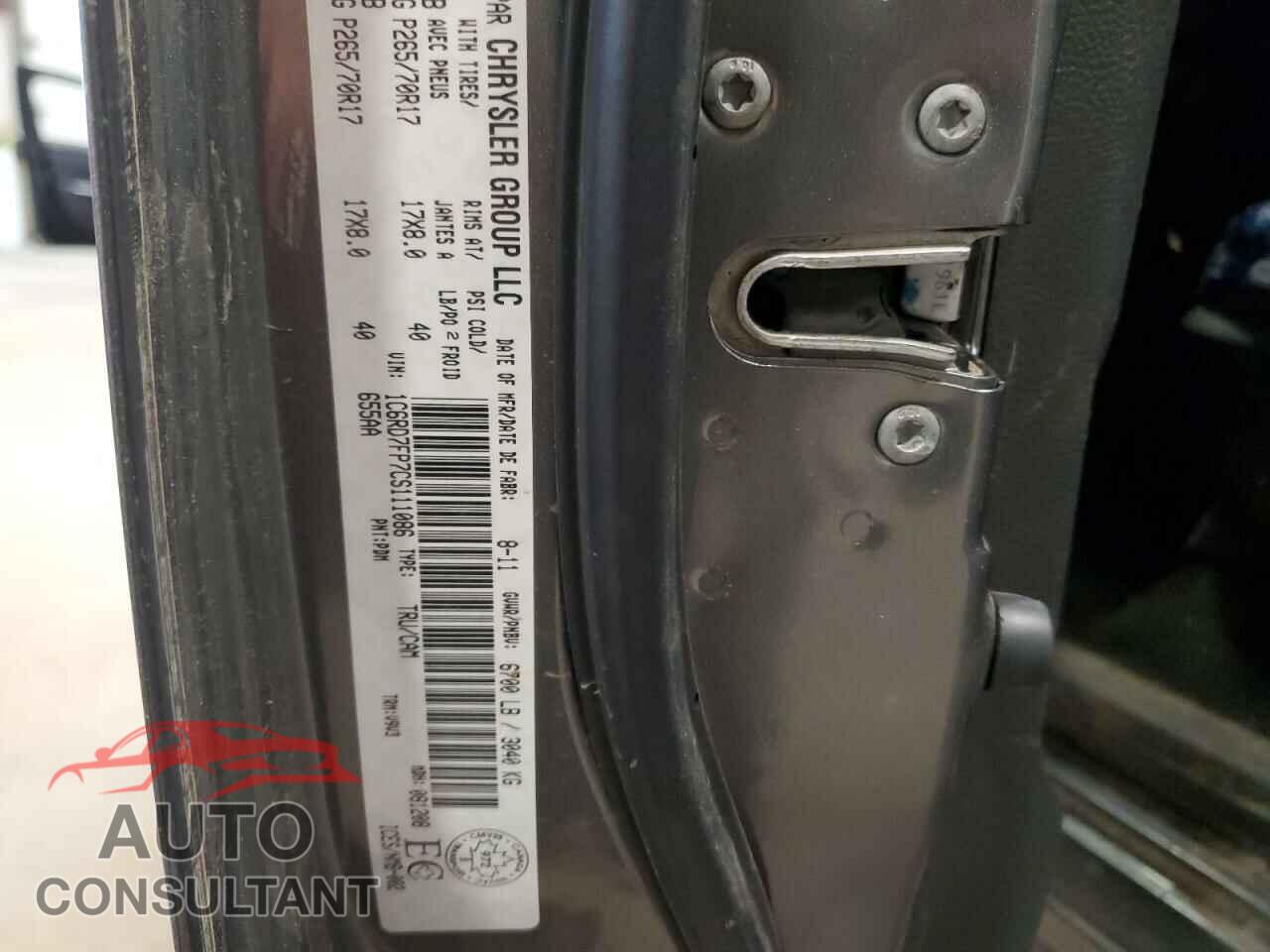 DODGE RAM 1500 2012 - 1C6RD7FP7CS111086