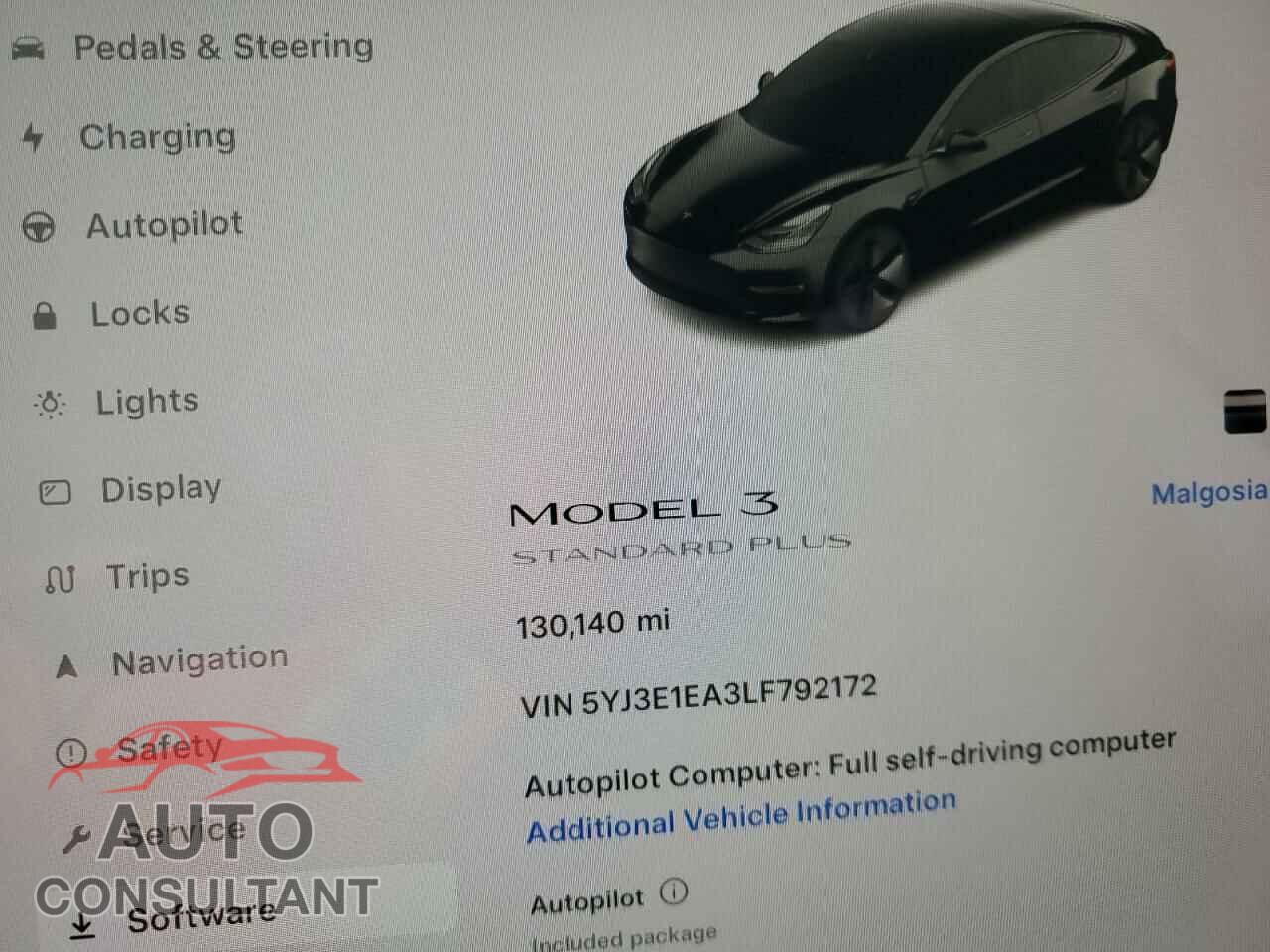 TESLA MODEL 3 2020 - 5YJ3E1EA3LF792172