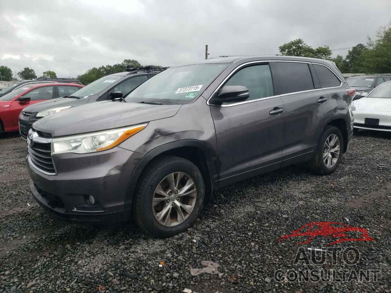 TOYOTA HIGHLANDER 2014 - 5TDBKRFHXES068525
