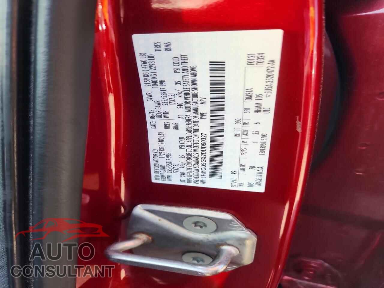 FORD ESCAPE 2013 - 1FMCU9GX2DUD90327