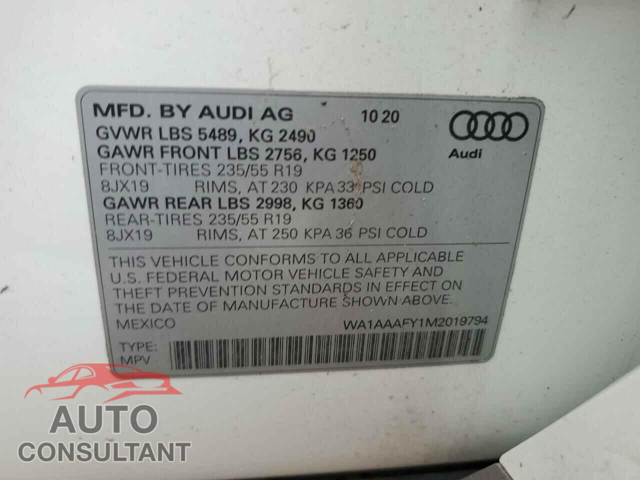 AUDI Q5 2021 - WA1AAAFY1M2019794