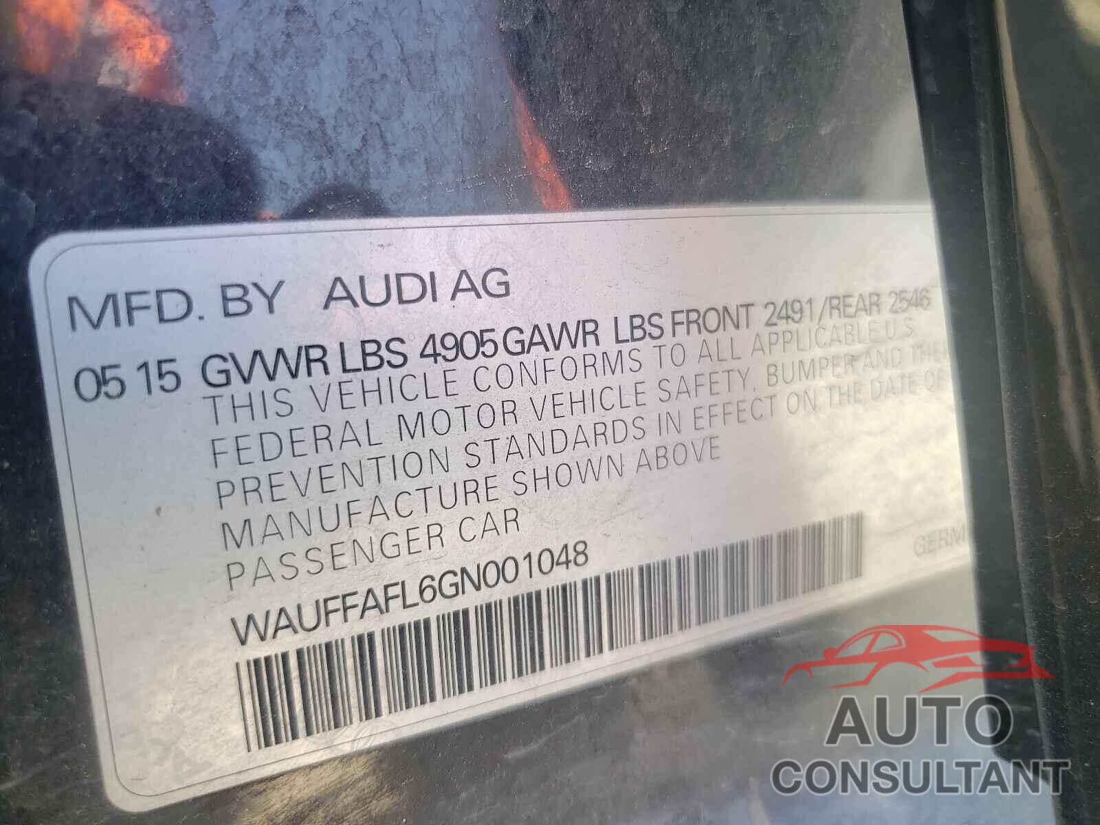 AUDI A4 2016 - WAUFFAFL6GN001048