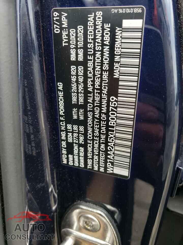 PORSCHE MACAN 2020 - WP1AA2A5XLLB00759