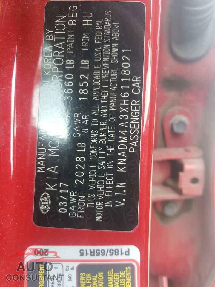 KIA RIO 2017 - KNADM4A3XH6118021