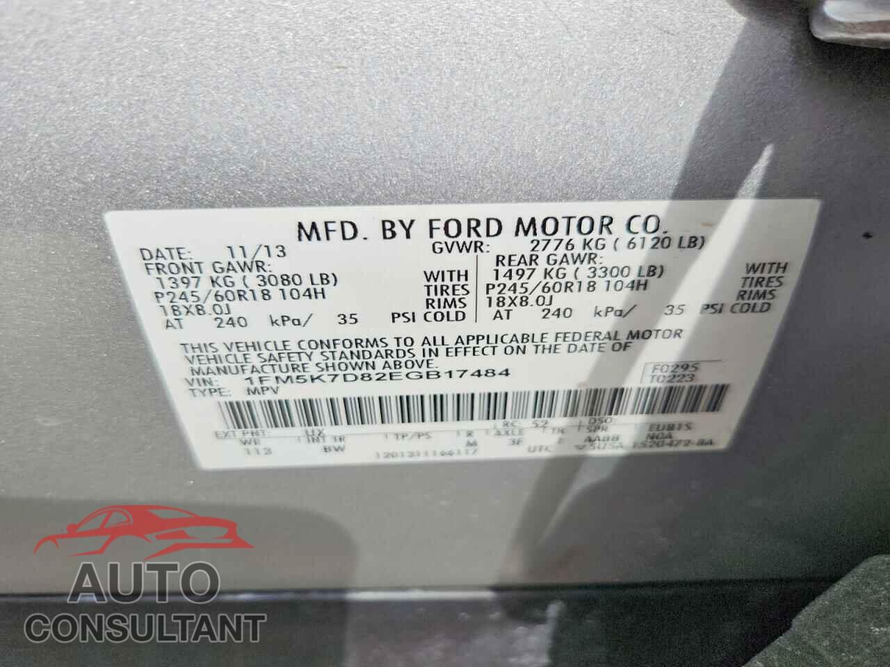 FORD EXPLORER 2014 - 1FM5K7D82EGB17484