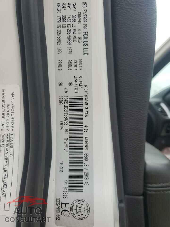 DODGE DURANGO 2015 - 1C4RDJDG8FC850782