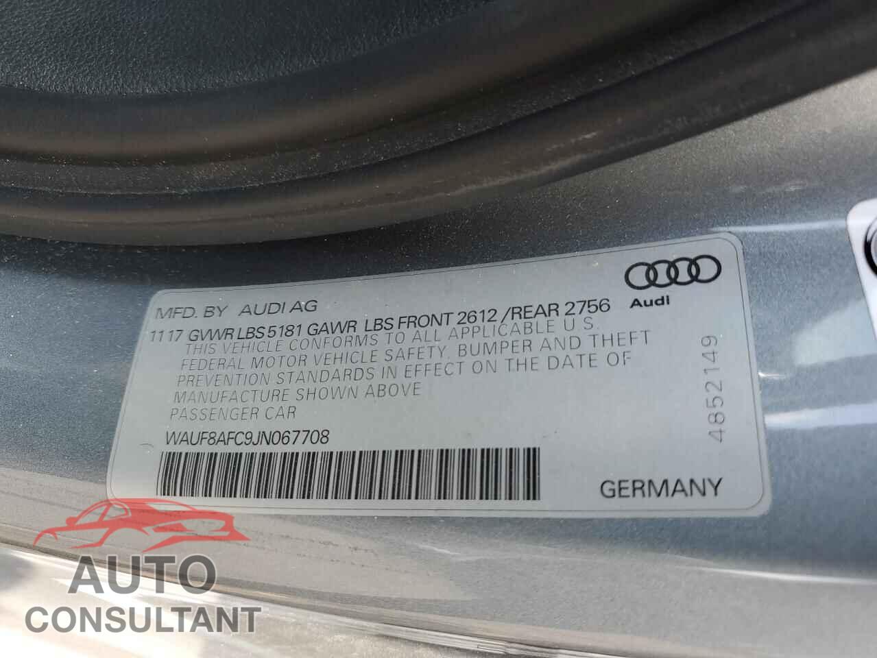 AUDI A6 2018 - WAUF8AFC9JN067708