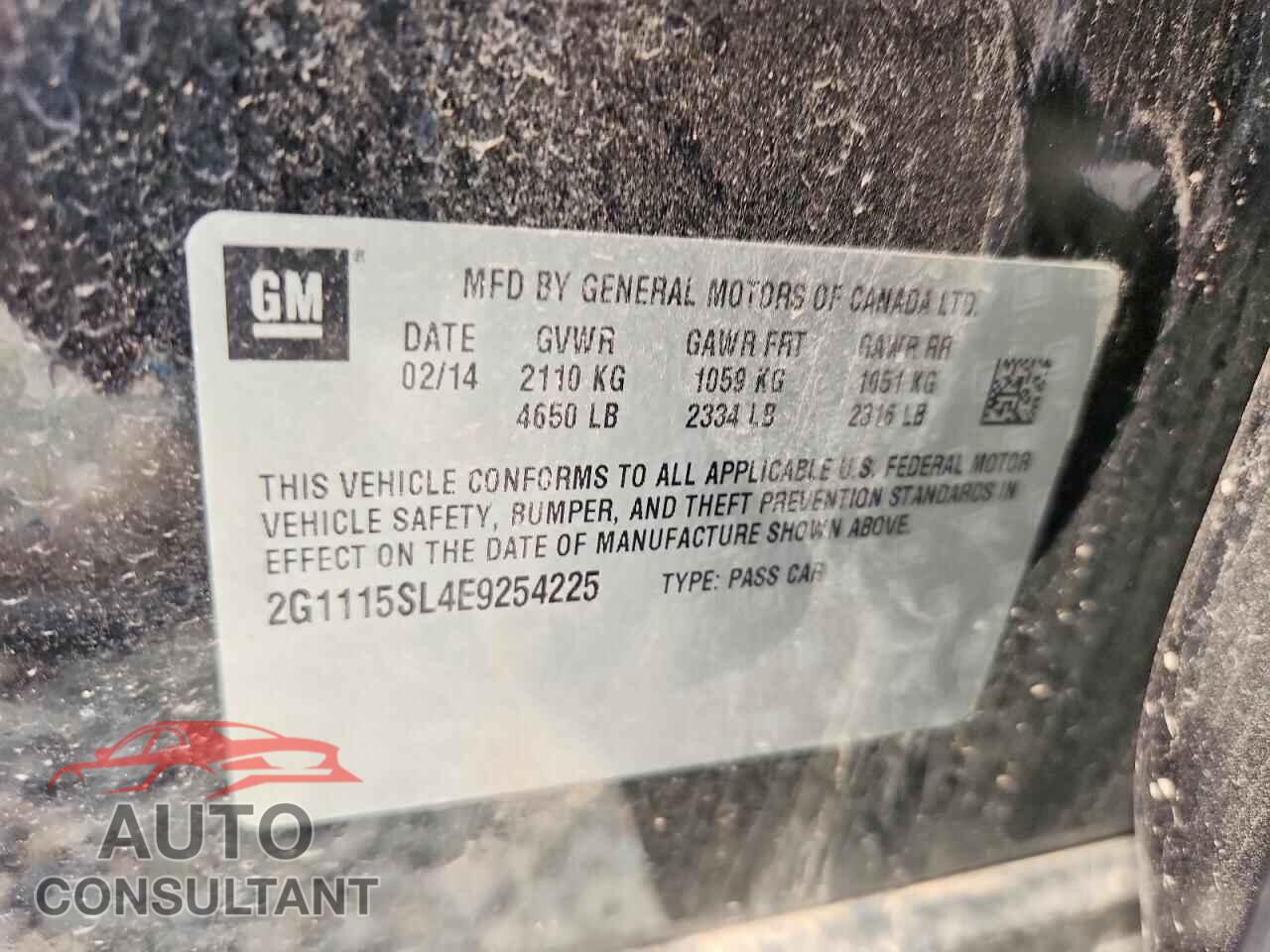 CHEVROLET IMPALA 2014 - 2G1115SL4E9254225