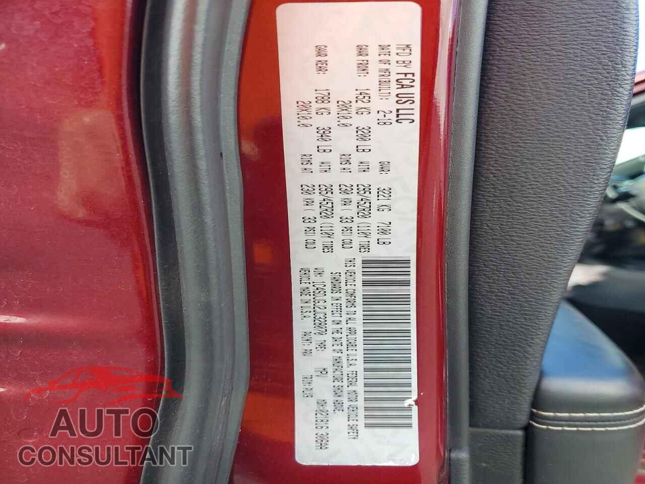 DODGE DURANGO 2018 - 1C4SDJGJ2JC328070