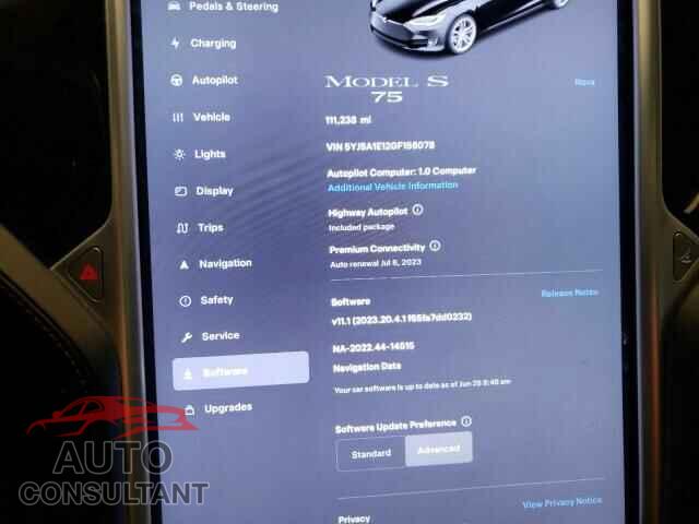 TESLA MODEL S 2016 - 5YJSA1E12GF156078