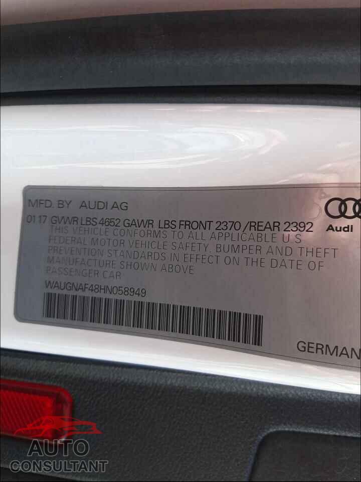 AUDI A4 2017 - WAUGNAF48HN058949