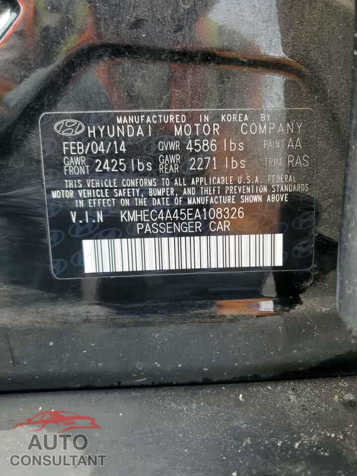 HYUNDAI SONATA 2014 - KMHEC4A45EA108326