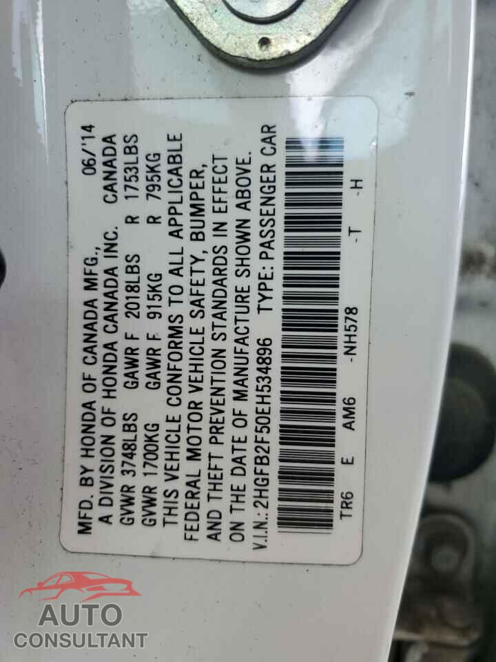 HONDA CIVIC 2014 - 2HGFB2F50EH534896