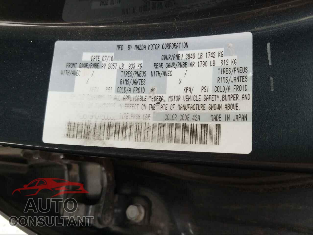 MAZDA CX-3 2017 - JM1DKDB79H0150083