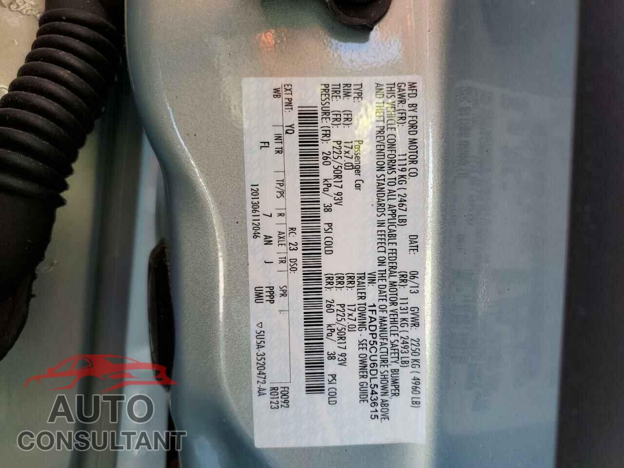 FORD CMAX 2013 - 1FADP5CU6DL543615