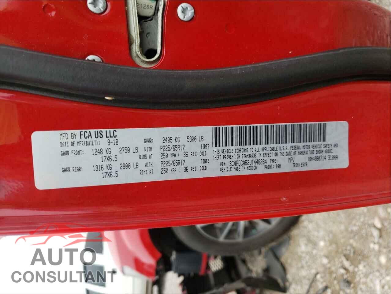 DODGE JOURNEY 2018 - 3C4PDCAB2JT448264