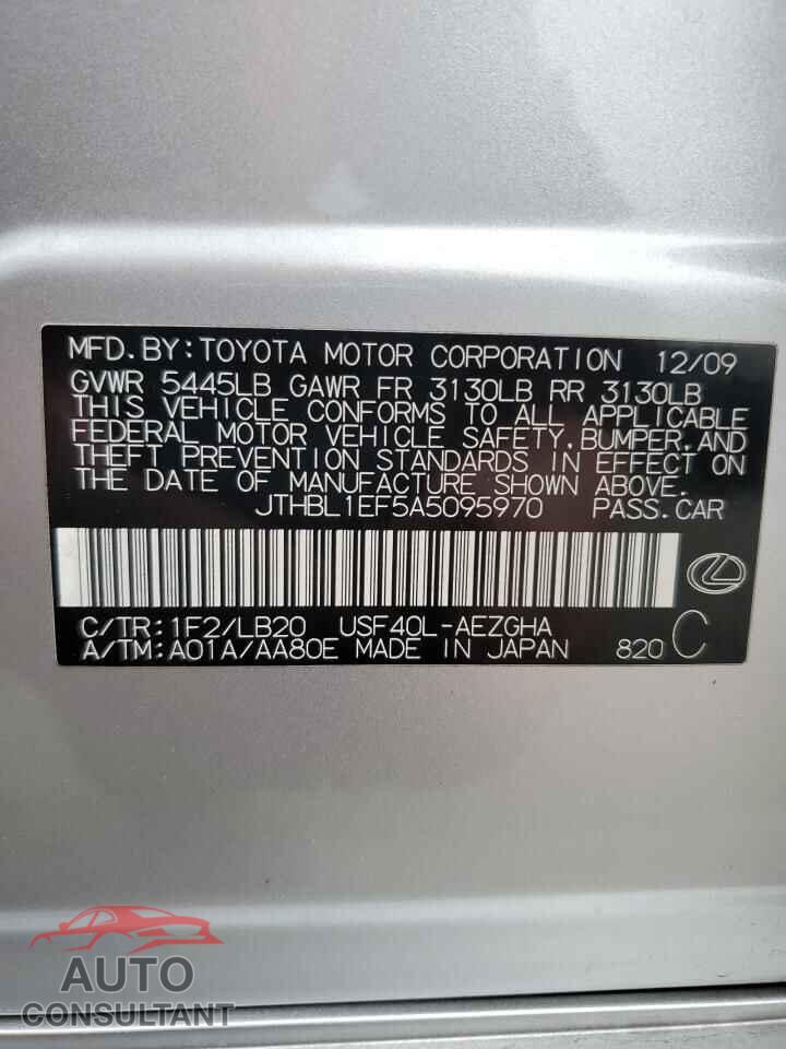 LEXUS LS460 2010 - JTHBL1EF5A5095970
