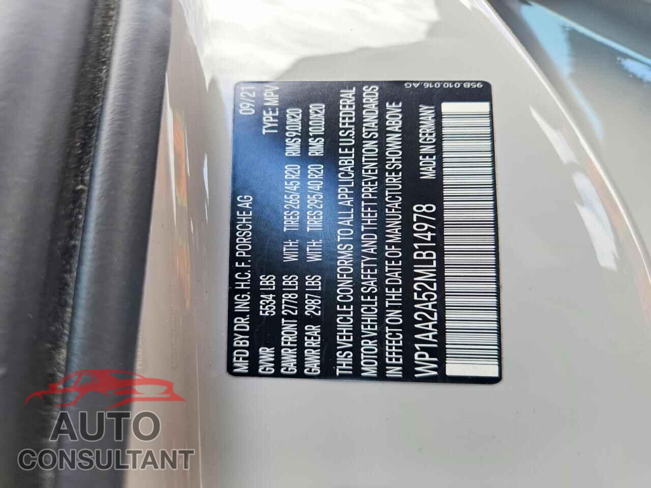 PORSCHE MACAN 2021 - WP1AA2A52MLB14978