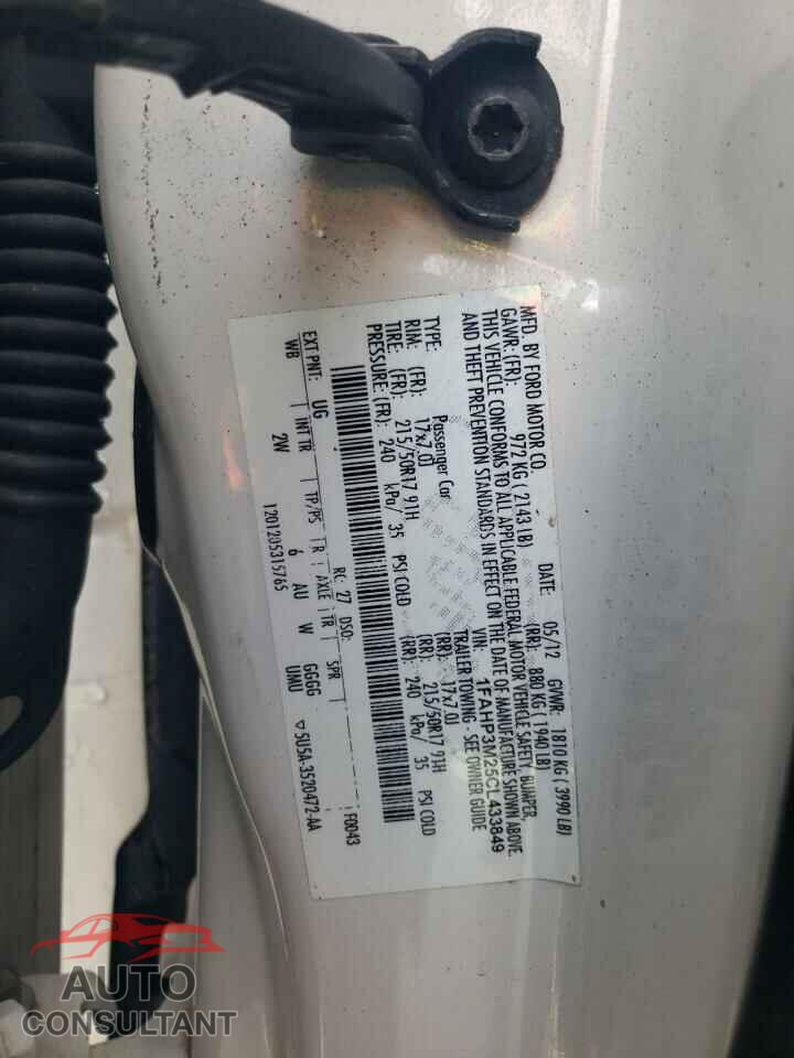 FORD FOCUS 2012 - 1FAHP3M25CL433849