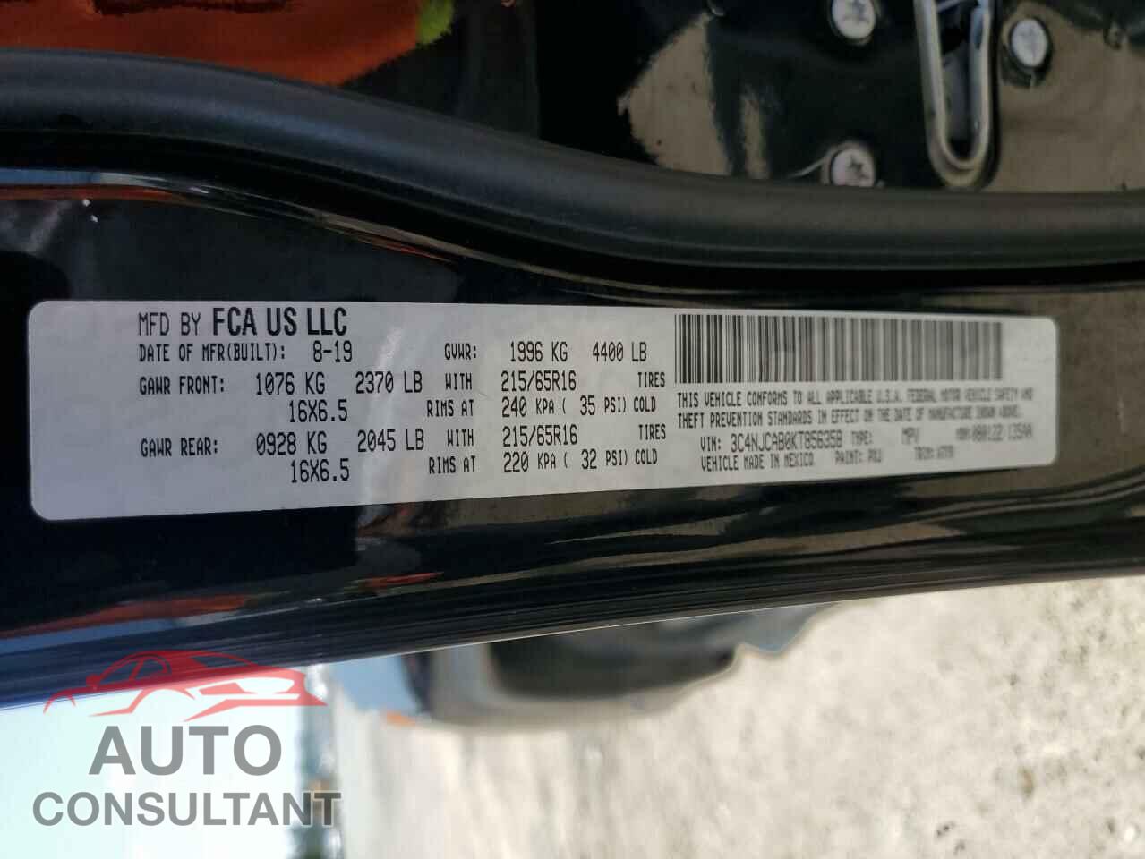 JEEP COMPASS 2019 - 3C4NJCAB0KT856358