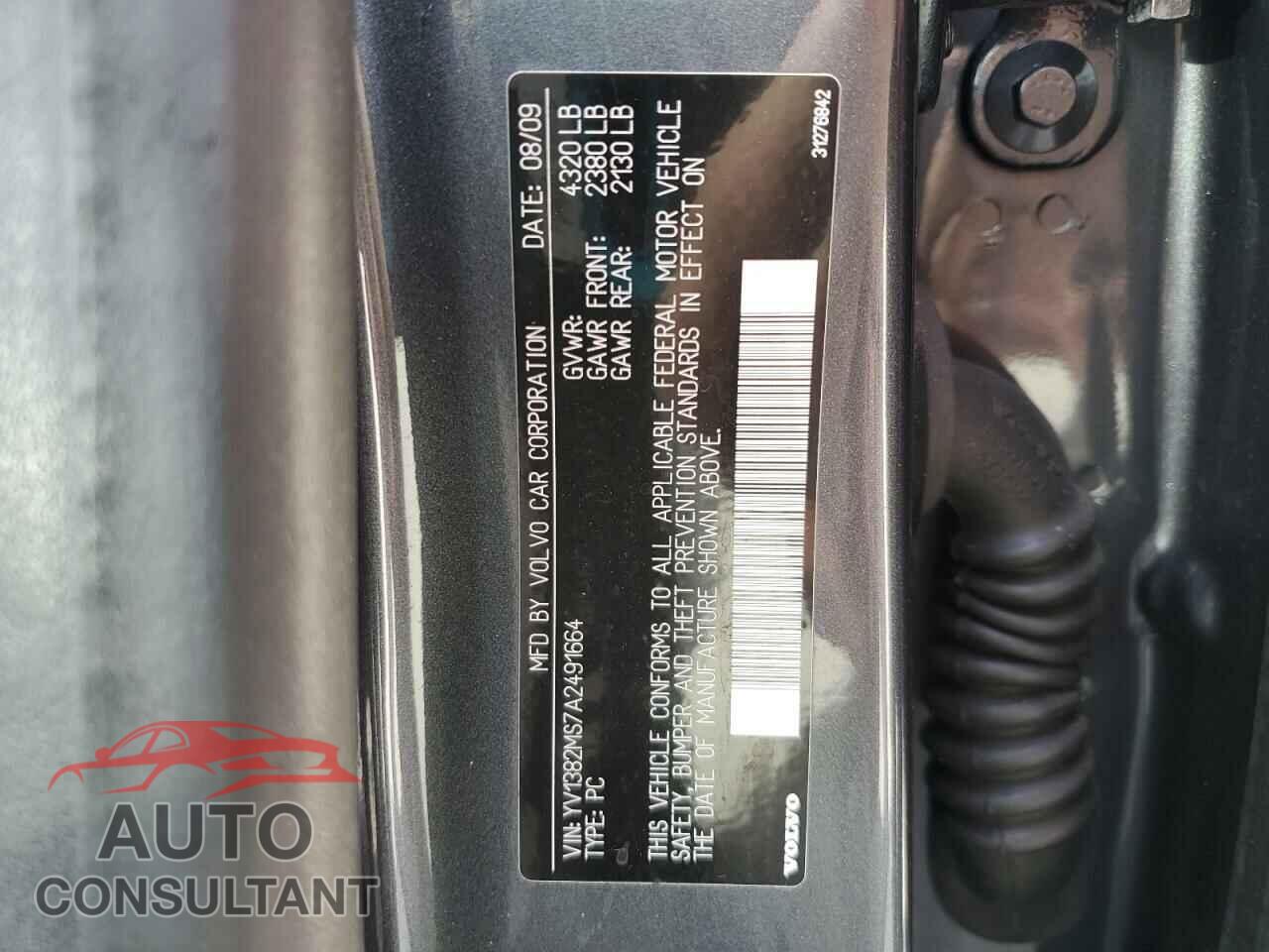 VOLVO S40 2010 - YV1382MS7A2491664