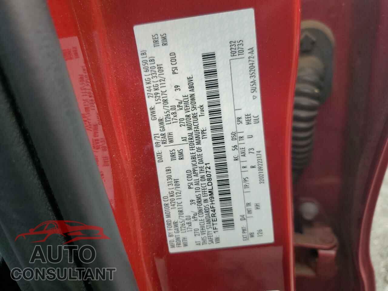 FORD RANGER 2021 - 1FTER4FH9MLD80721