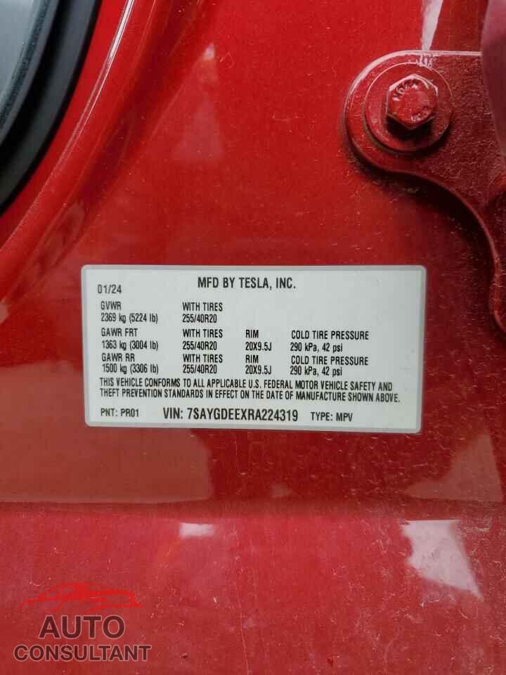 TESLA MODEL Y 2024 - 7SAYGDEEXRA224319