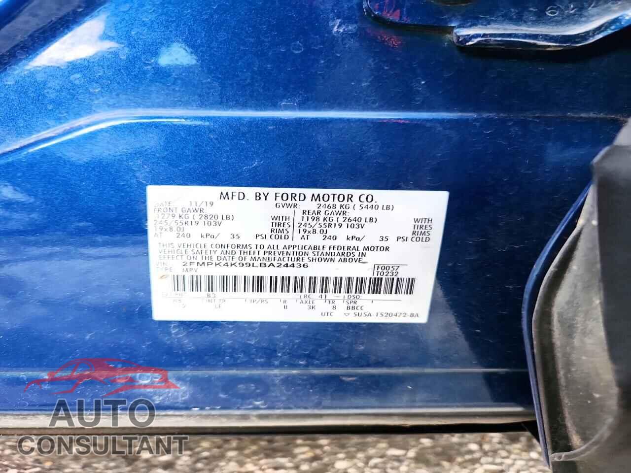 FORD EDGE 2020 - 2FMPK4K99LBA24436