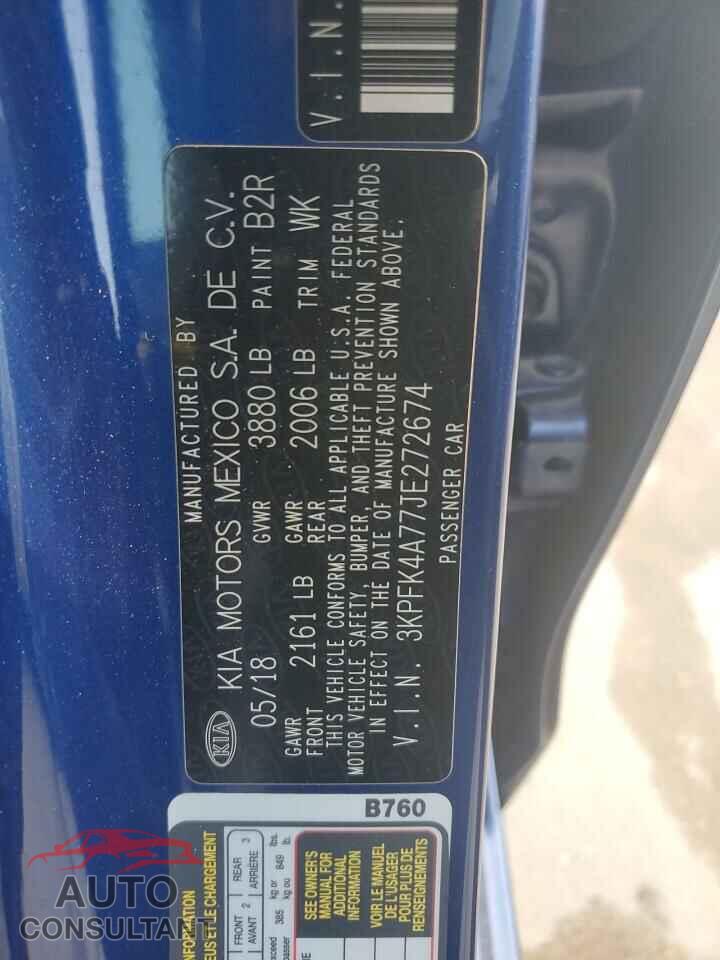KIA FORTE 2018 - 3KPFK4A77JE272674