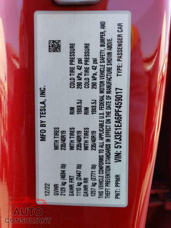 TESLA MODEL 3 2023 - 5YJ3E1EA6PF459017