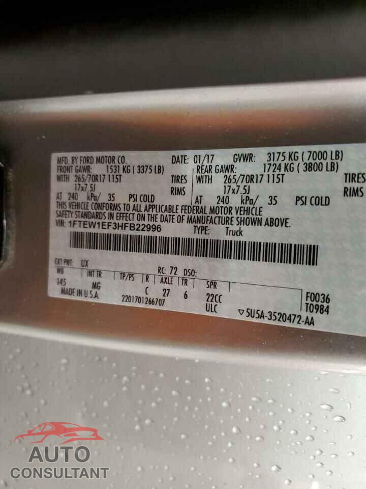 FORD F-150 2017 - 1FTEW1EF3HFB22996