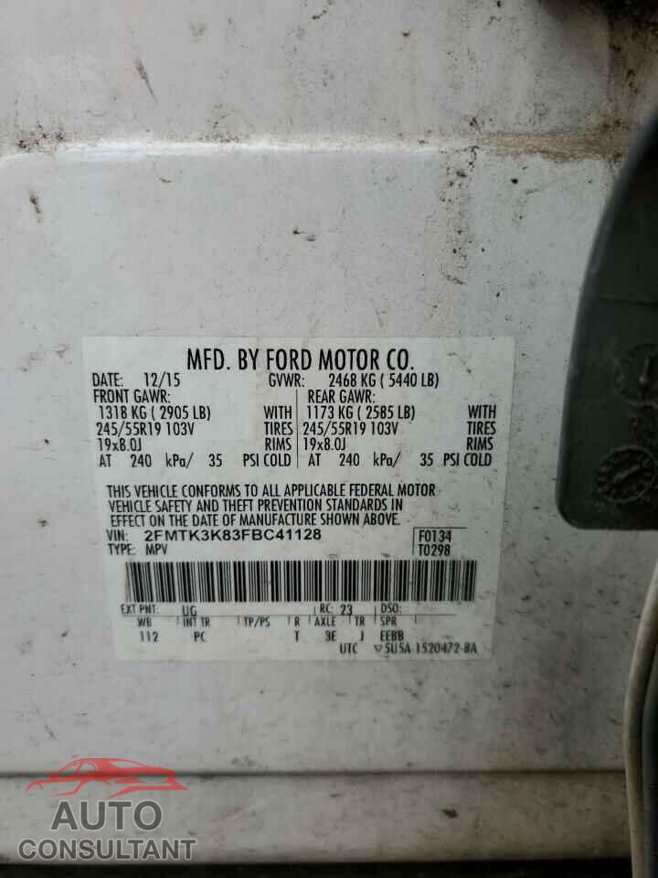 FORD EDGE 2015 - 2FMTK3K83FBC41128