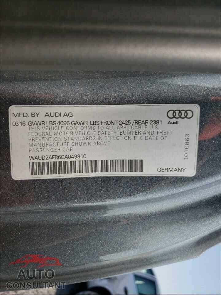 AUDI A5 2016 - WAUD2AFR6GA049910