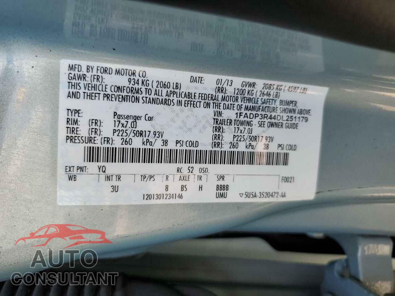 FORD FOCUS 2013 - 1FADP3R44DL251179